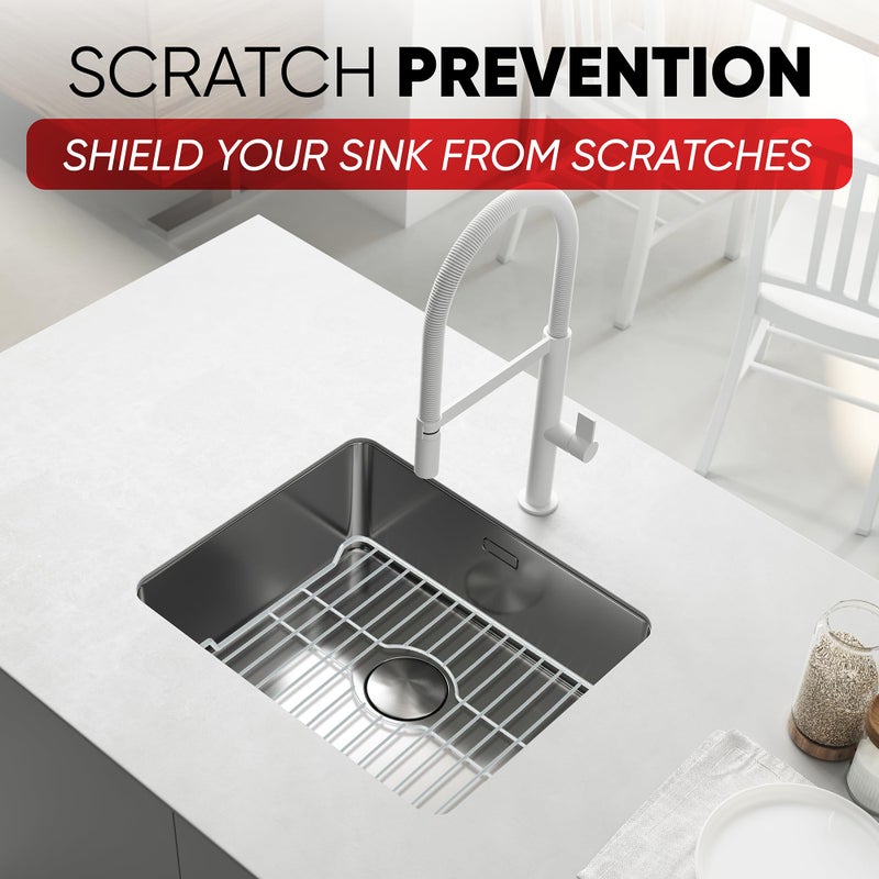 Better Houseware Sink Protector Prevents Scratches Sink Rack for Bottom of Sink Almond Sink Mat Sink Protectors for Kitchen Sink Metal 12 x 10.25 x 1 - Image 4